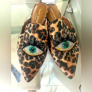Kurt Geiger Leopard Print Flats with Eye Design
